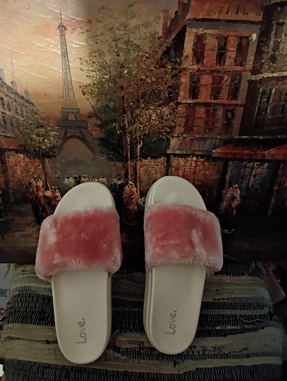 NEW BALANCE 200 PLATFORM -Faux Fur Slide Sandals in Pink - Women Size 10 🆕